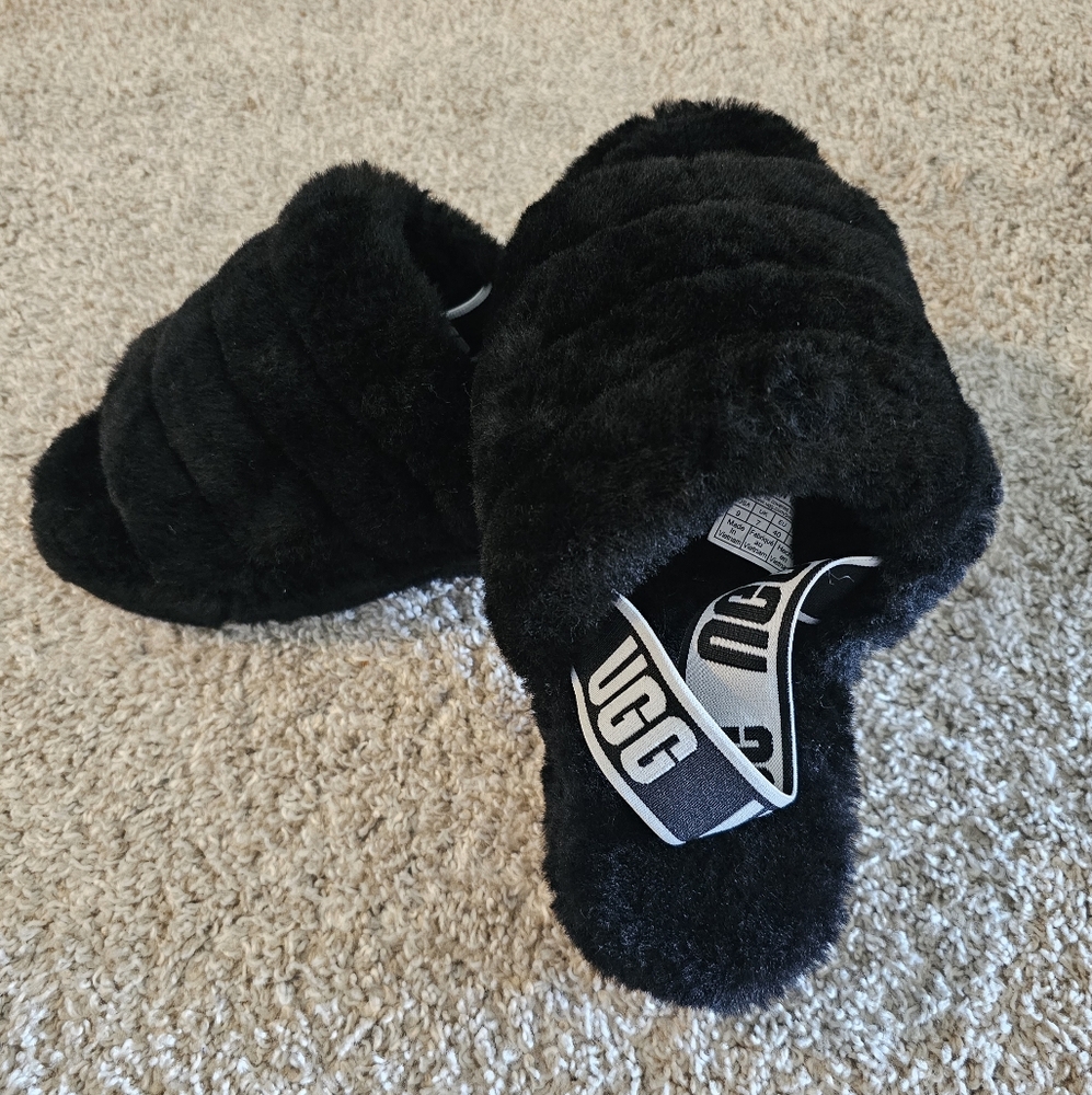 Black UGG slides